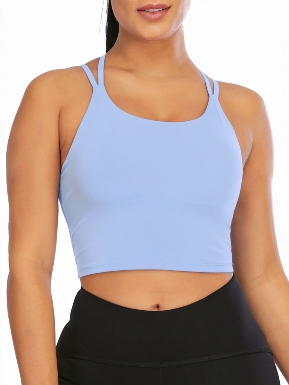 Halara Seamless Flow Low Support Ruched Double Straps Sports Bra large